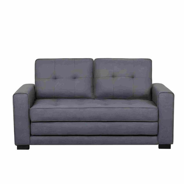 English Elm 58W Tufted Convertible Sleeper Loveseat with Solid Wood Frame and Polyester Upholstery Dark Gray B2735P552214
