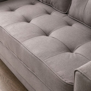 English Elm 58W Tufted Convertible Sleeper Loveseat with Solid Wood Frame and Polyester Upholstery Light Brown B2735P552215