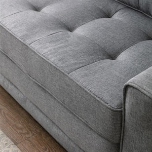 English Elm 58W Tufted Convertible Sleeper Loveseat with Solid Wood Frame and Polyester Upholstery Light Gray B2735P552216