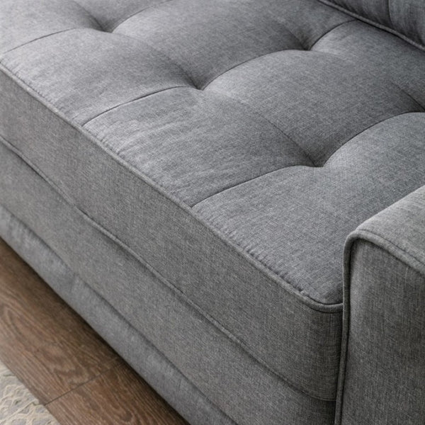 English Elm 58W Tufted Convertible Sleeper Loveseat with Solid Wood Frame and Polyester Upholstery Light Gray B2735P552216