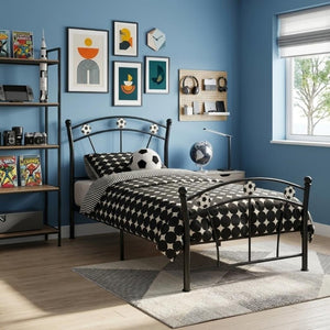 English Elm Heavy Duty Steel Twin Platform Bed Frame with Metal Slats for Teen or Adult Rooms B2735P558464