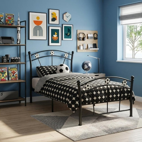 English Elm Heavy Duty Steel Twin Platform Bed Frame with Metal Slats for Teen or Adult Rooms B2735P558464
