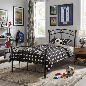 English Elm Heavy Duty Steel Twin Platform Bed Frame with Metal Slats for Teen or Adult Rooms B2735P558464
