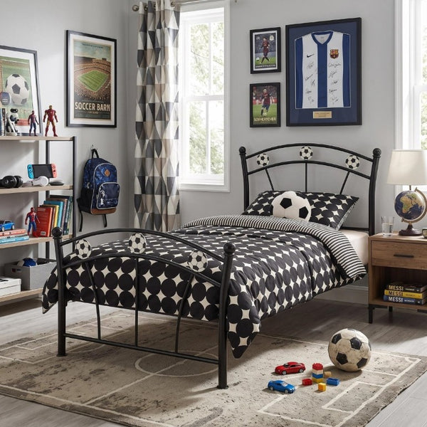 English Elm Heavy Duty Steel Twin Platform Bed Frame with Metal Slats for Teen or Adult Rooms B2735P558464