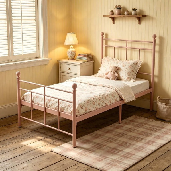 English Elm Heavy Gauge Steel Twin Platform Bed Frame with Slats No Box Spring Required B2735P558465