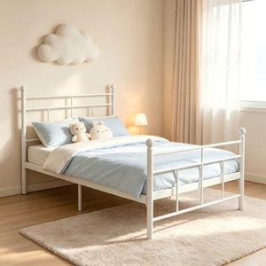 English Elm Heavy Duty Steel Twin Platform Bed with Metal Slats for Quiet Restful Nights B2735P558466