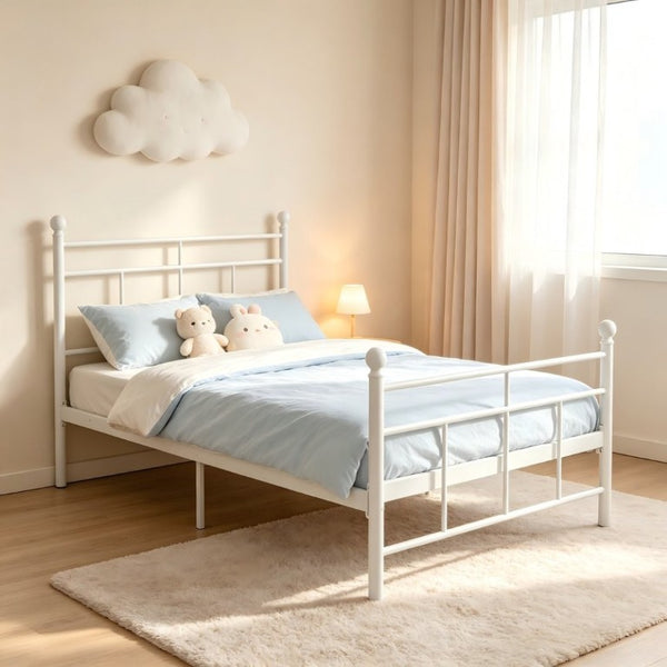 English Elm Heavy Duty Steel Twin Platform Bed with Metal Slats for Quiet Restful Nights B2735P558466
