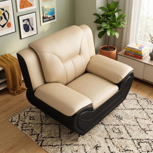 English Elm Modern Faux Leather Three Piece Sofa Set with Steel Legs for Apartment Living B2735P566499