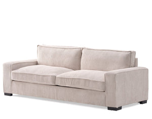 English Elm Luxe Corduroy Three Seater Sofa Deep Cushioned Architectural Modern Living Room Couch Beige B2735S00019