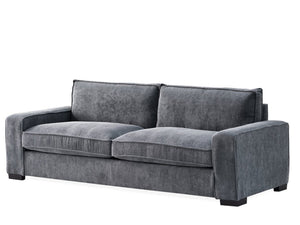 English Elm Luxe Corduroy Three Seater Sofa Deep Cushioned Architectural Modern Living Room Couch Grey B2735S00024