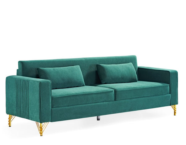 English Elm Aesthetic Velvet Three Seater Sofa Low Profile Classic Modern Living Room Couch B2735S00025