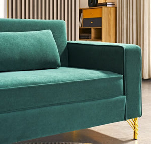 English Elm Aesthetic Velvet Three Seater Sofa Low Profile Classic Modern Living Room Couch B2735S00025