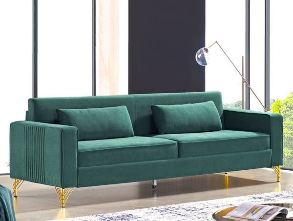 English Elm Aesthetic Velvet Three Seater Sofa Low Profile Classic Modern Living Room Couch B2735S00025