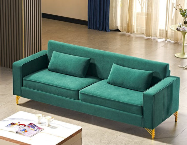 English Elm Aesthetic Velvet Three Seater Sofa Low Profile Classic Modern Living Room Couch B2735S00025