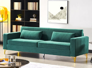 English Elm Aesthetic Velvet Three Seater Sofa Low Profile Classic Modern Living Room Couch B2735S00025
