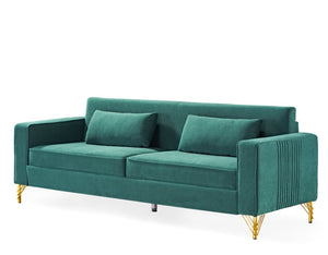 English Elm Aesthetic Velvet Three Seater Sofa Low Profile Classic Modern Living Room Couch B2735S00025