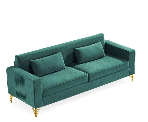 English Elm Aesthetic Velvet Three Seater Sofa Low Profile Classic Modern Living Room Couch B2735S00025