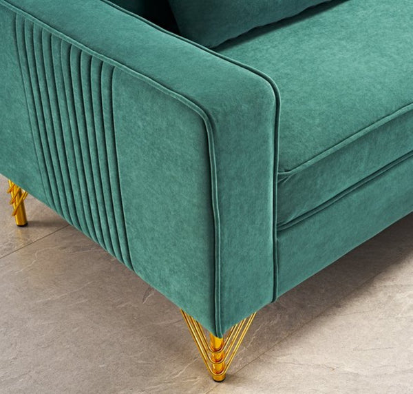 English Elm Aesthetic Velvet Three Seater Sofa Low Profile Classic Modern Living Room Couch B2735S00025