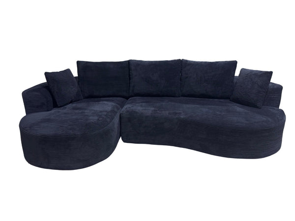 English Elm Curved Modular Sectional Sofa with Chaise Ergonomic Low Profile Design for Modern Living Black B2735S00042