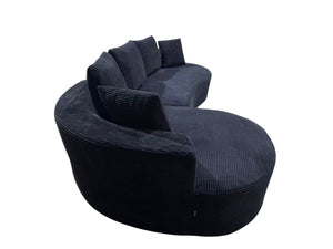 English Elm Curved Modular Sectional Sofa with Chaise Ergonomic Low Profile Design for Modern Living Black B2735S00042