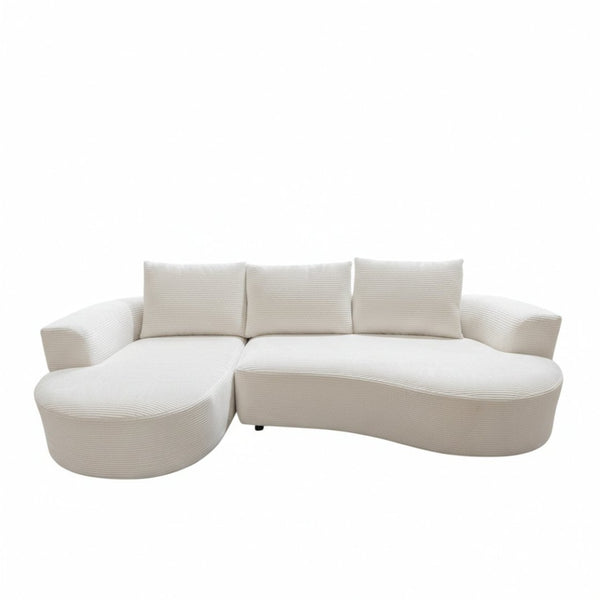 English Elm Curved Modular Sectional Sofa with Chaise Ergonomic Low Profile Design for Modern Living Beige B2735S00044