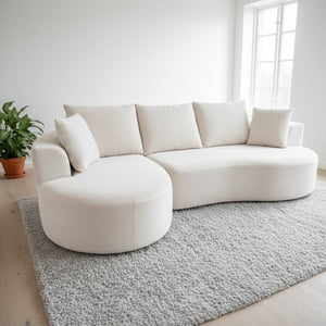 English Elm Curved Modular Sectional Sofa with Chaise Ergonomic Low Profile Design for Modern Living Beige B2735S00044