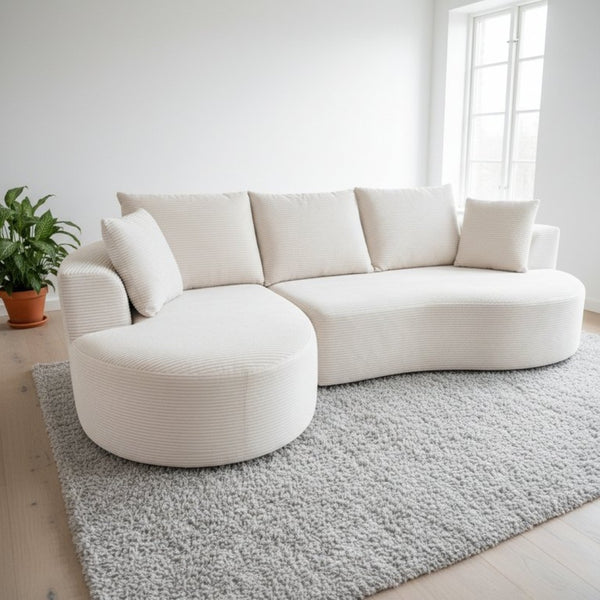 English Elm Curved Modular Sectional Sofa with Chaise Ergonomic Low Profile Design for Modern Living Beige B2735S00044