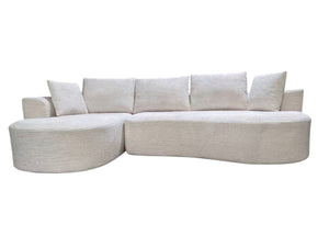 English Elm Curved Modular Sectional Sofa with Chaise Ergonomic Low Profile Design for Modern Living Beige B2735S00044