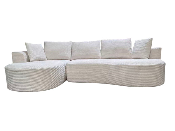 English Elm Curved Modular Sectional Sofa with Chaise Ergonomic Low Profile Design for Modern Living Beige B2735S00044