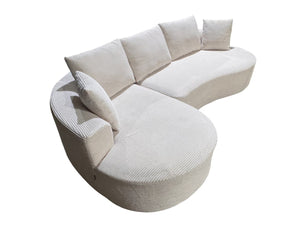 English Elm Curved Modular Sectional Sofa with Chaise Ergonomic Low Profile Design for Modern Living Beige B2735S00044
