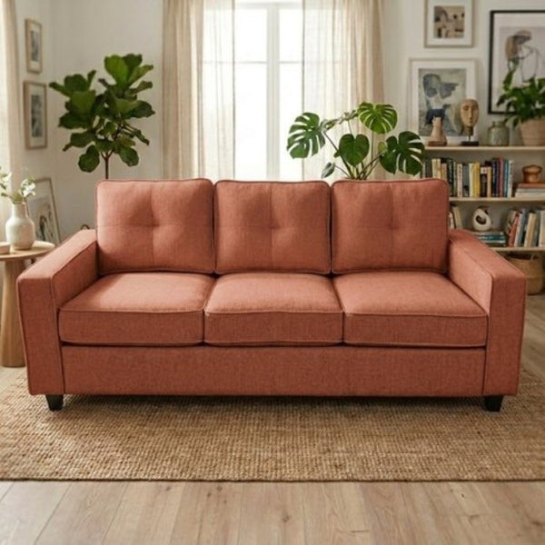 English Elm 2-Piece Chenille Sofa Set Matched Loveseat Combo with Removable Cushions for Living Room Terracotta B2735S00049