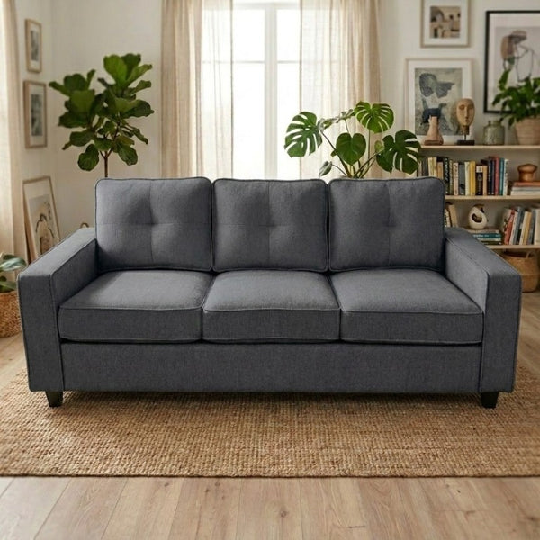 English Elm 2-Piece Chenille Sofa Set Matched Loveseat Combo with Removable Cushions for Living Room Gray B2735S00050