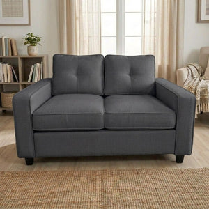 English Elm 2-Piece Chenille Sofa Set Matched Loveseat Combo with Removable Cushions for Living Room Gray B2735S00050
