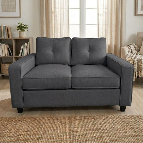 English Elm 2-Piece Chenille Sofa Set Matched Loveseat Combo with Removable Cushions for Living Room Gray B2735S00050
