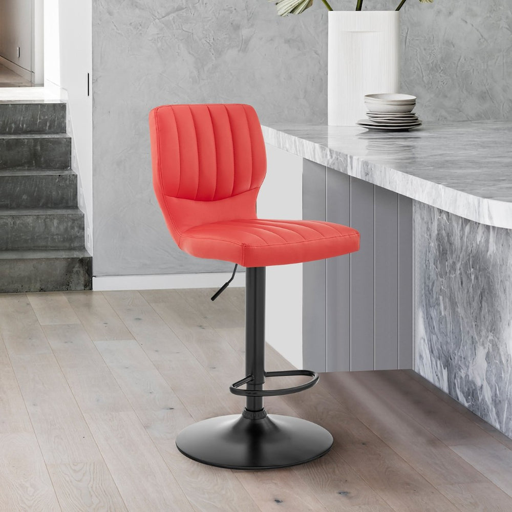 English Elm Bardot Faux Leather Swivel Barstool with Pneumatic Lift for Kitchen or Home Bar B2736P464864