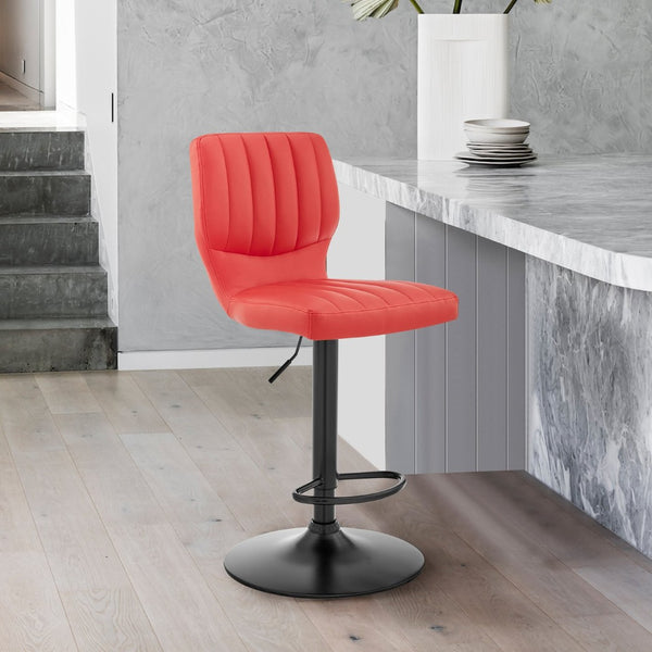 English Elm Bardot Faux Leather Swivel Barstool with Pneumatic Lift for Kitchen or Home Bar B2736P464864