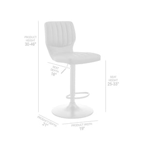 English Elm Bardot Faux Leather Swivel Barstool with Pneumatic Lift for Kitchen or Home Bar B2736P464864