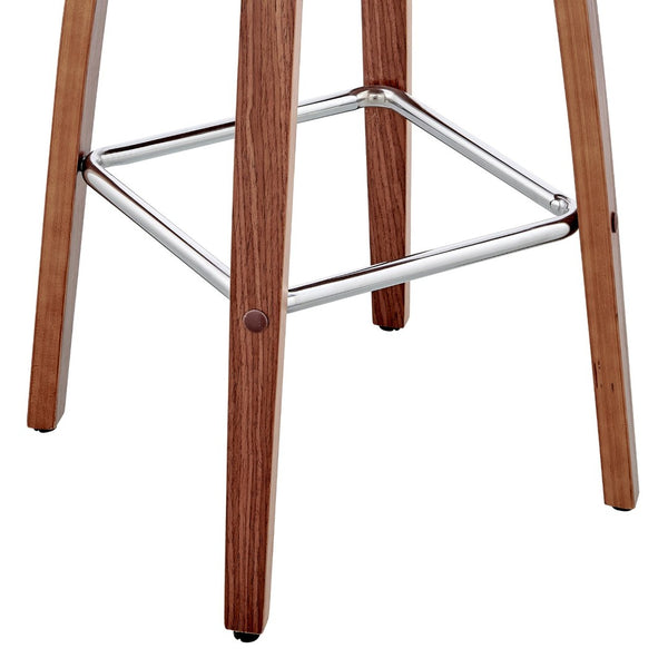 English Elm Belora Channel Tufted Faux Leather Swivel Barstool with Walnut Base for Home Bar B2736P511285