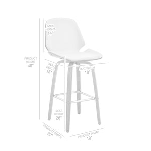 English Elm Belora Channel Stitch Faux Leather Swivel Barstool with Walnut Base for Kitchen Islands B2736P511286