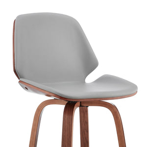 English Elm Belora Channel Stitch Faux Leather Swivel Barstool with Walnut Base for Kitchen Islands B2736P511286