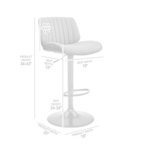 English Elm Krocken Adjustable Faux Leather Barstool Chrome Pedestal Base Walnut Accent Modern B2736P511288