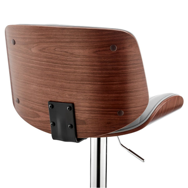 English Elm Krocken Adjustable Faux Leather Barstool Chrome Pedestal Base Walnut Accent Modern B2736P511288