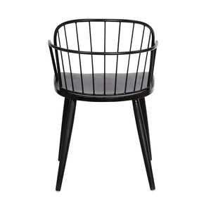English Elm Drylan Industrial Steel and Brushed Wood Dining Chair for Urban Loft Spaces B2736P511289