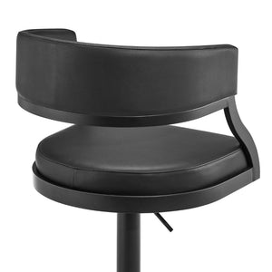 English Elm Licaia Retro Modern Swivel Barstool Adjustable Height Faux Leather Kitchen Island Seat Black B2736P511291