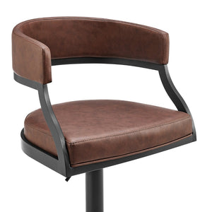 English Elm Licaia Retro Modern Swivel Barstool Adjustable Height Faux Leather Kitchen Island Seat Coffee B2736P511292