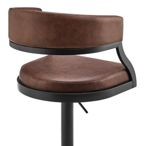 English Elm Licaia Retro Modern Swivel Barstool Adjustable Height Faux Leather Kitchen Island Seat Coffee B2736P511292