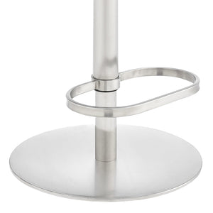 English Elm Licaia Swivel Barstool Faux Leather Seat Brushed Steel Base Adjustable Counter Height White B2736P511296
