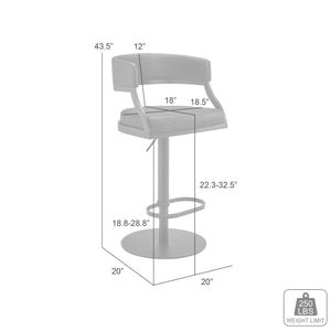 English Elm Licaia Swivel Barstool Faux Leather Seat Brushed Steel Base Adjustable Counter Height White B2736P511296