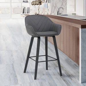 English Elm Romsen Faux Leather Counter Stool with Channel Stitching and Black Wood Legs B2736P511298