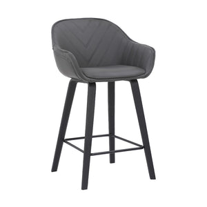 English Elm Romsen Faux Leather Counter Stool with Channel Stitching and Black Wood Legs B2736P511298